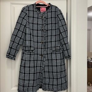 Kate Spade light blue and navy sparkly coat